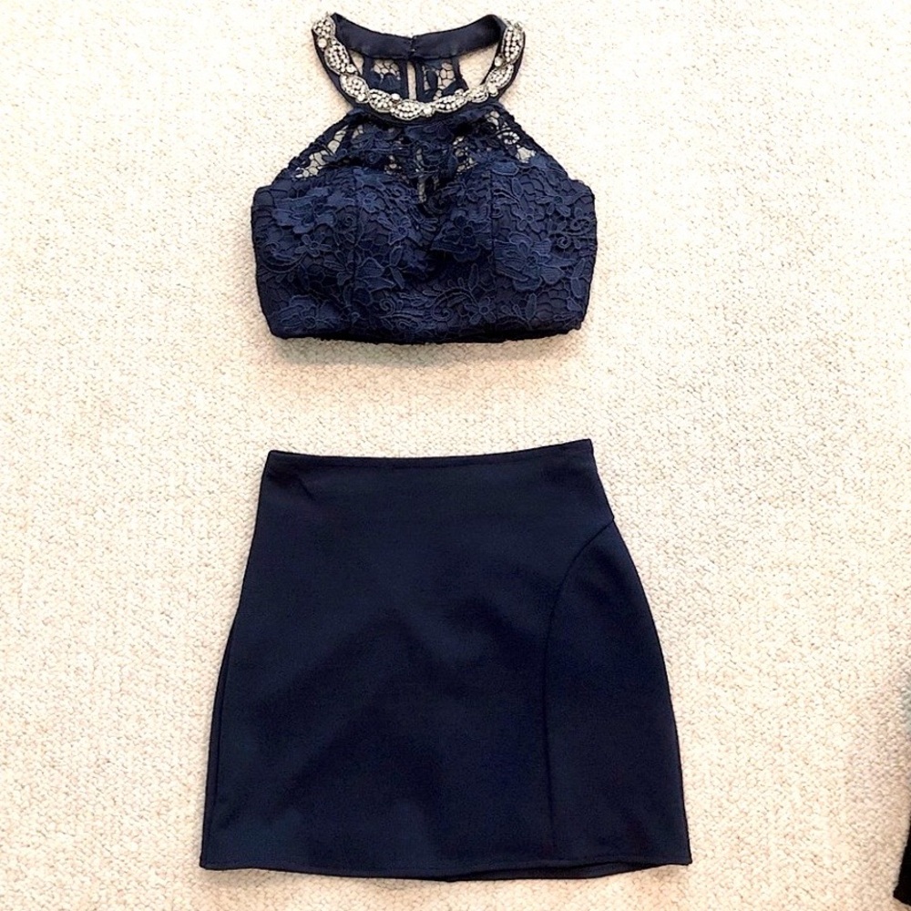 2 piece dress Set Navy